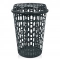 Cesto Telado Preto c/ Tampa 60 Lts
